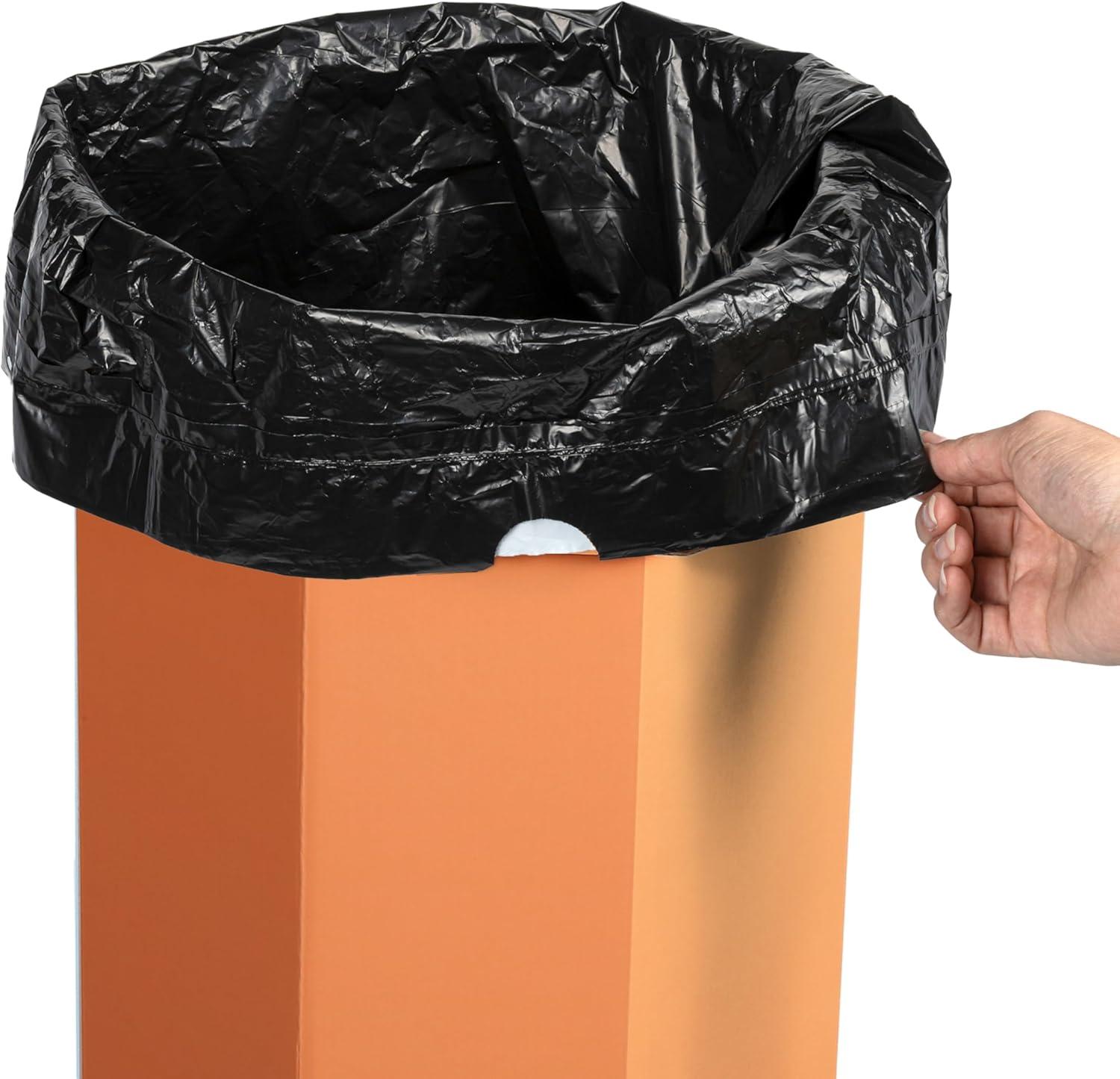 imagehappimess HPM1300FSET2 Fleur 25Gallon Traditional Classic Disposable Corrugated Cardboard Event Trash Can and Recycling Bin for Home Kitchen Laundry Room Bathroom Limestone Beige Set of 2Carrot Cake