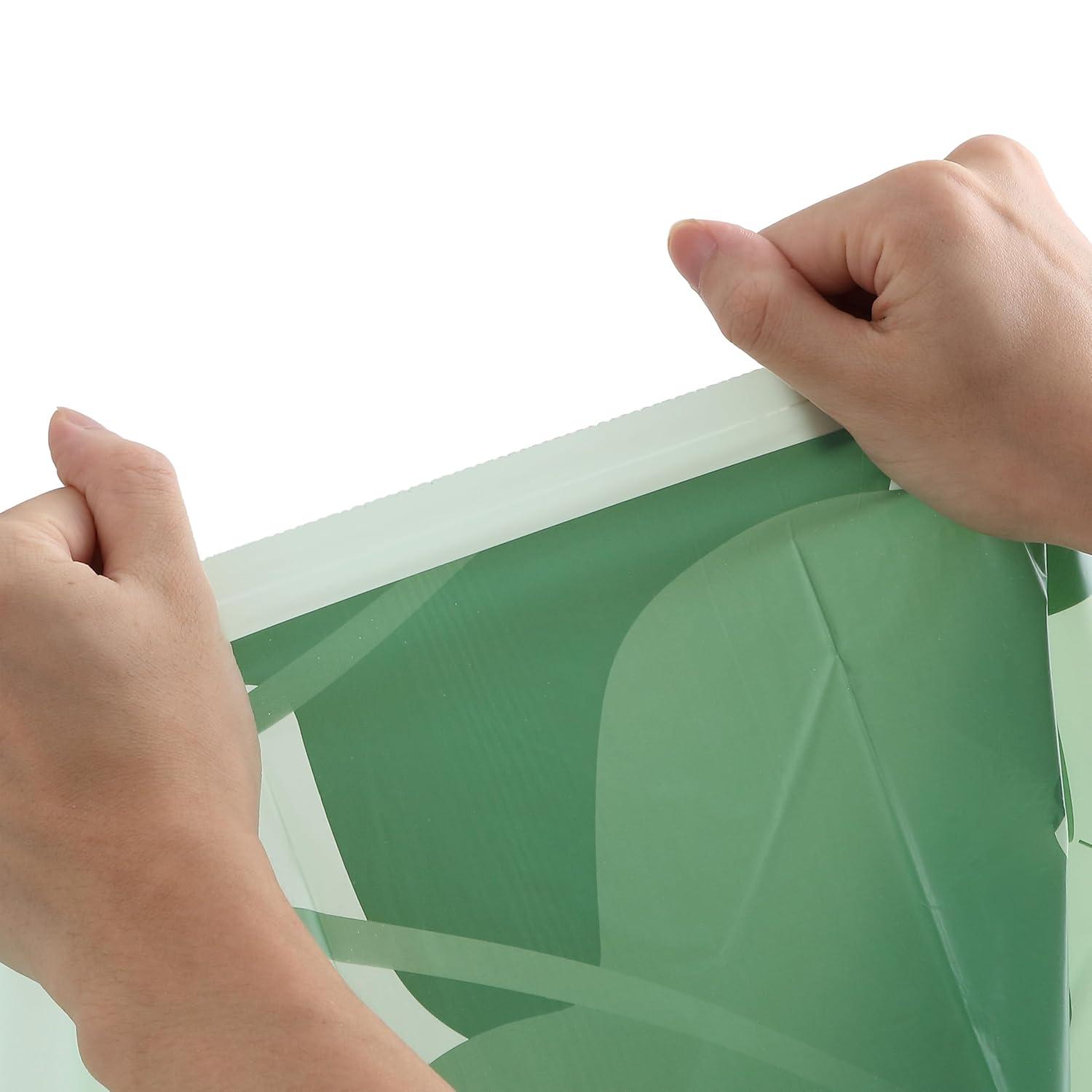 imagehappimess HPM3000CGREEN 132Gallon 50L Drawstring Compostable Trash Can Liner for Business Home Kitchen Commercial and Industrial Green 60Count 3Packs of 20 Liners