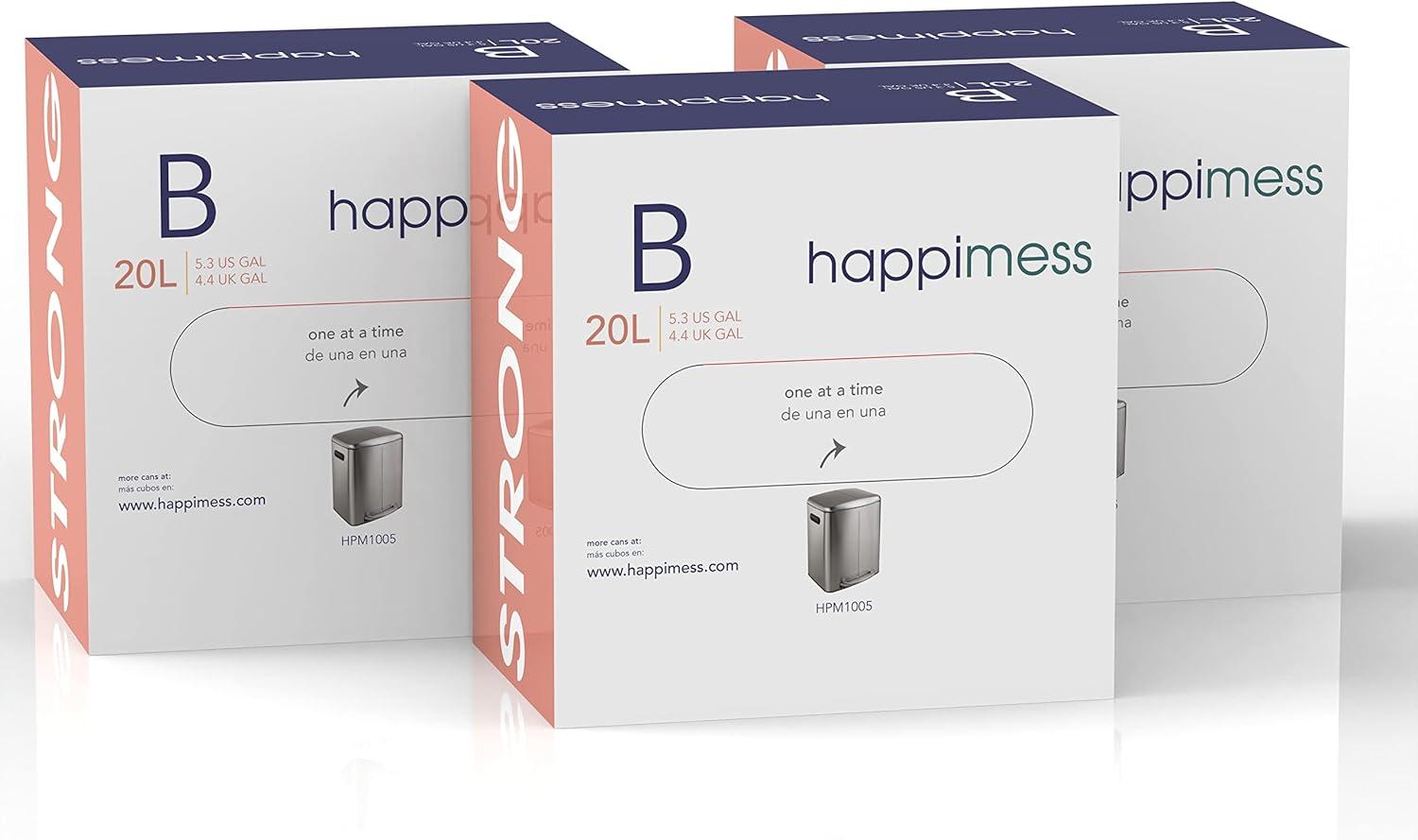 imagehappimess HPM3000DWHITE 8Gallon 30L Drawstring Unscented Slim Trash Can Liner for Business Home Kitchen Commercial and Industrial White 60Count 3Packs of 20 LinersWhite