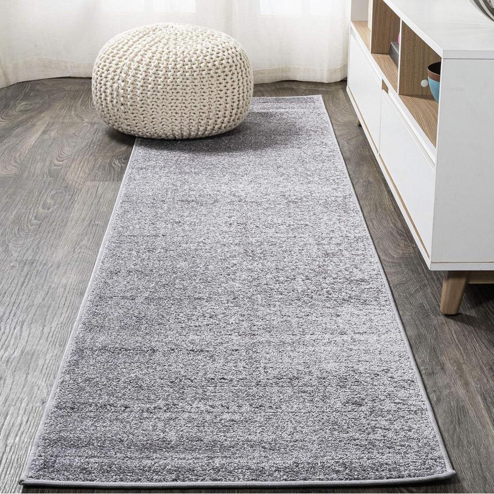 imageJONATHAN Y Haze Solid LowPile Gray Runner Rug 2x16 CoastalBohemianMinimalistClassic EasyCleaning for Living RoomBedroomKitchenPet FriendlyNonShedding SEU100A216