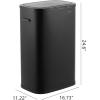 happimess HPM1017E Tammi Kitchen 14.5-Gallon Slim Metal Push Button Trash Can for Home, Kitchen, Laundry Room, Office, Bedroom, Bathroom, Pistachio Gelato(Charcoal Black)