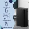 happimess HPM1017E Tammi Kitchen 14.5-Gallon Slim Metal Push Button Trash Can for Home, Kitchen, Laundry Room, Office, Bedroom, Bathroom, Pistachio Gelato(Charcoal Black)