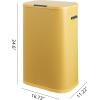 happimess HPM1017E Tammi Kitchen 14.5-Gallon Slim Metal Push Button Trash Can for Home, Kitchen, Laundry Room, Office, Bedroom, Bathroom, Pistachio Gelato(Daffodil Yellow)