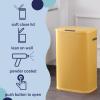 happimess HPM1017E Tammi Kitchen 14.5-Gallon Slim Metal Push Button Trash Can for Home, Kitchen, Laundry Room, Office, Bedroom, Bathroom, Pistachio Gelato(Daffodil Yellow)