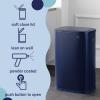 happimess HPM1017E Tammi Kitchen 14.5-Gallon Slim Metal Push Button Trash Can for Home, Kitchen, Laundry Room, Office, Bedroom, Bathroom, Pistachio Gelato(Denim Blue)