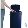 happimess HPM1017E Tammi Kitchen 14.5-Gallon Slim Metal Push Button Trash Can for Home, Kitchen, Laundry Room, Office, Bedroom, Bathroom, Pistachio Gelato(Denim Blue)