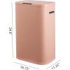 happimess HPM1017E Tammi Kitchen 14.5-Gallon Slim Metal Push Button Trash Can for Home, Kitchen, Laundry Room, Office, Bedroom, Bathroom, Pistachio Gelato(Flamingo Pink)