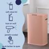 happimess HPM1017E Tammi Kitchen 14.5-Gallon Slim Metal Push Button Trash Can for Home, Kitchen, Laundry Room, Office, Bedroom, Bathroom, Pistachio Gelato(Flamingo Pink)