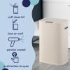 happimess HPM1017E Tammi Kitchen 14.5-Gallon Slim Metal Push Button Trash Can for Home, Kitchen, Laundry Room, Office, Bedroom, Bathroom, Pistachio Gelato(Limestone Beige)