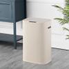 happimess HPM1017E Tammi Kitchen 14.5-Gallon Slim Metal Push Button Trash Can for Home, Kitchen, Laundry Room, Office, Bedroom, Bathroom, Pistachio Gelato(Limestone Beige)