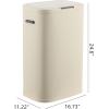 happimess HPM1017E Tammi Kitchen 14.5-Gallon Slim Metal Push Button Trash Can for Home, Kitchen, Laundry Room, Office, Bedroom, Bathroom, Pistachio Gelato(Limestone Beige)
