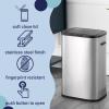 happimess HPM1017E Tammi Kitchen 14.5-Gallon Slim Metal Push Button Trash Can for Home, Kitchen, Laundry Room, Office, Bedroom, Bathroom, Pistachio Gelato(Platinum Silver)