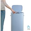 happimess HPM1017E Tammi Kitchen 14.5-Gallon Slim Metal Push Button Trash Can for Home, Kitchen, Laundry Room, Office, Bedroom, Bathroom, Pistachio Gelato(Tide Pool Blue)