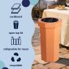 happimess HPM1300F-SET2 Fleur 25-Gallon Traditional Classic Disposable Corrugated Cardboard Event Trash Can and Recycling Bin for Home, Kitchen, Laundry Room, Bathroom, Limestone Beige (Set of 2)(Carrot Cake)