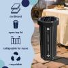 happimess HPM1300F-SET2 Fleur 25-Gallon Traditional Classic Disposable Corrugated Cardboard Event Trash Can and Recycling Bin for Home, Kitchen, Laundry Room, Bathroom, Limestone Beige (Set of 2)(Bridal Black)