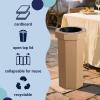 happimess HPM1300F-SET2 Fleur 25-Gallon Traditional Classic Disposable Corrugated Cardboard Event Trash Can and Recycling Bin for Home, Kitchen, Laundry Room, Bathroom, Limestone Beige (Set of 2)(Brown)