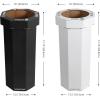 happimess HPM1300F-SET2 Fleur 25-Gallon Traditional Classic Disposable Corrugated Cardboard Event Trash Can and Recycling Bin for Home, Kitchen, Laundry Room, Bathroom, Limestone Beige (Set of 2)(Charcoal Black/Cotton White)