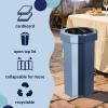 happimess HPM1300F-SET2 Fleur 25-Gallon Traditional Classic Disposable Corrugated Cardboard Event Trash Can and Recycling Bin for Home, Kitchen, Laundry Room, Bathroom, Limestone Beige (Set of 2)(Tide Pool Blue/Denim Blue)