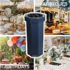 happimess HPM1300F-SET2 Fleur 25-Gallon Traditional Classic Disposable Corrugated Cardboard Event Trash Can and Recycling Bin for Home, Kitchen, Laundry Room, Bathroom, Limestone Beige (Set of 2)(Denim Blue)