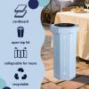 happimess HPM1300F-SET2 Fleur 25-Gallon Traditional Classic Disposable Corrugated Cardboard Event Trash Can and Recycling Bin for Home, Kitchen, Laundry Room, Bathroom, Limestone Beige (Set of 2)(Bridal Blue)