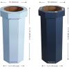 happimess HPM1300F-SET2 Fleur 25-Gallon Traditional Classic Disposable Corrugated Cardboard Event Trash Can and Recycling Bin for Home, Kitchen, Laundry Room, Bathroom, Limestone Beige (Set of 2)(Tide Pool Blue/Denim Blue)