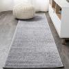 JONATHAN Y Haze Solid Low-Pile Gray Runner Rug 2×16, Coastal,Bohemian,Minimalist,Classic, Easy-Cleaning for Living Room,Bedroom,Kitchen,Pet Friendly,Non-Shedding (SEU100A-216)