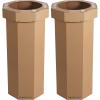 happimess HPM1300F-SET2 Fleur 25-Gallon Traditional Classic Disposable Corrugated Cardboard Event Trash Can and Recycling Bin for Home, Kitchen, Laundry Room, Bathroom, Limestone Beige (Set of 2)(Brown)