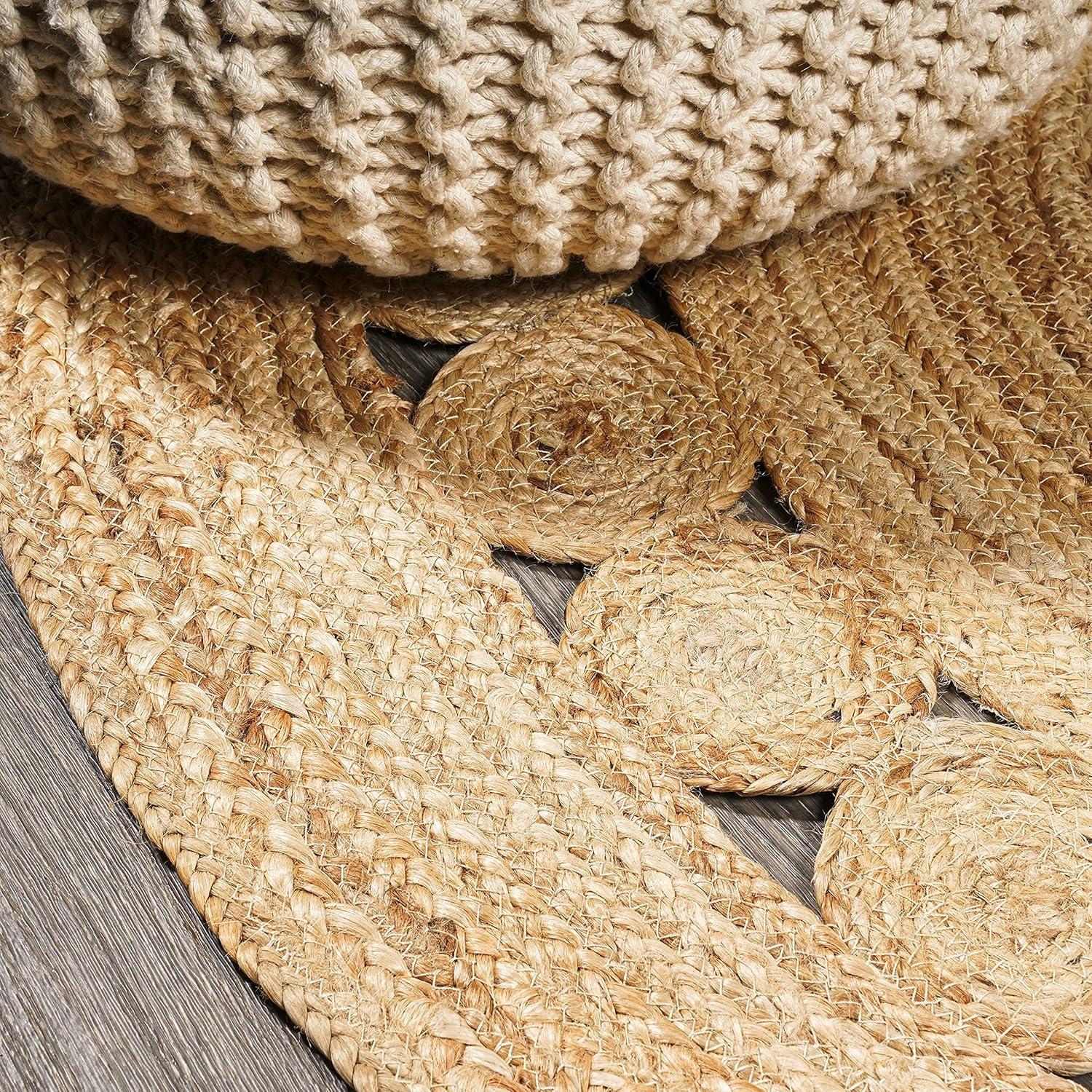 imageJONATHAN Y Dahlia Jute Boho Circle Natural 5 Round Indoor Area Rug NaturalFibers Geometric EasyCleaning for Living Room Bedroom Kitchen Pet Friendly NonShedding RNF101A5R3 Round