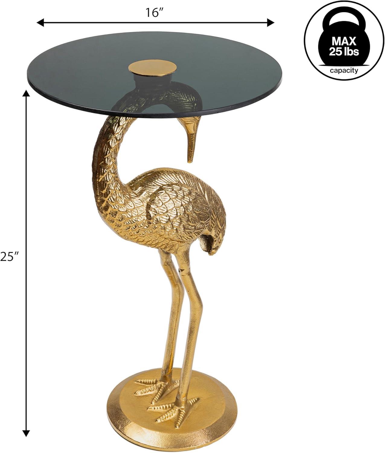 imageJONATHAN Y END1006B Blanche 25quot Classic MidCentury Glass Top Flamingo End Table for Living Room Bedroom Office Bathroom GoldGoldBlack