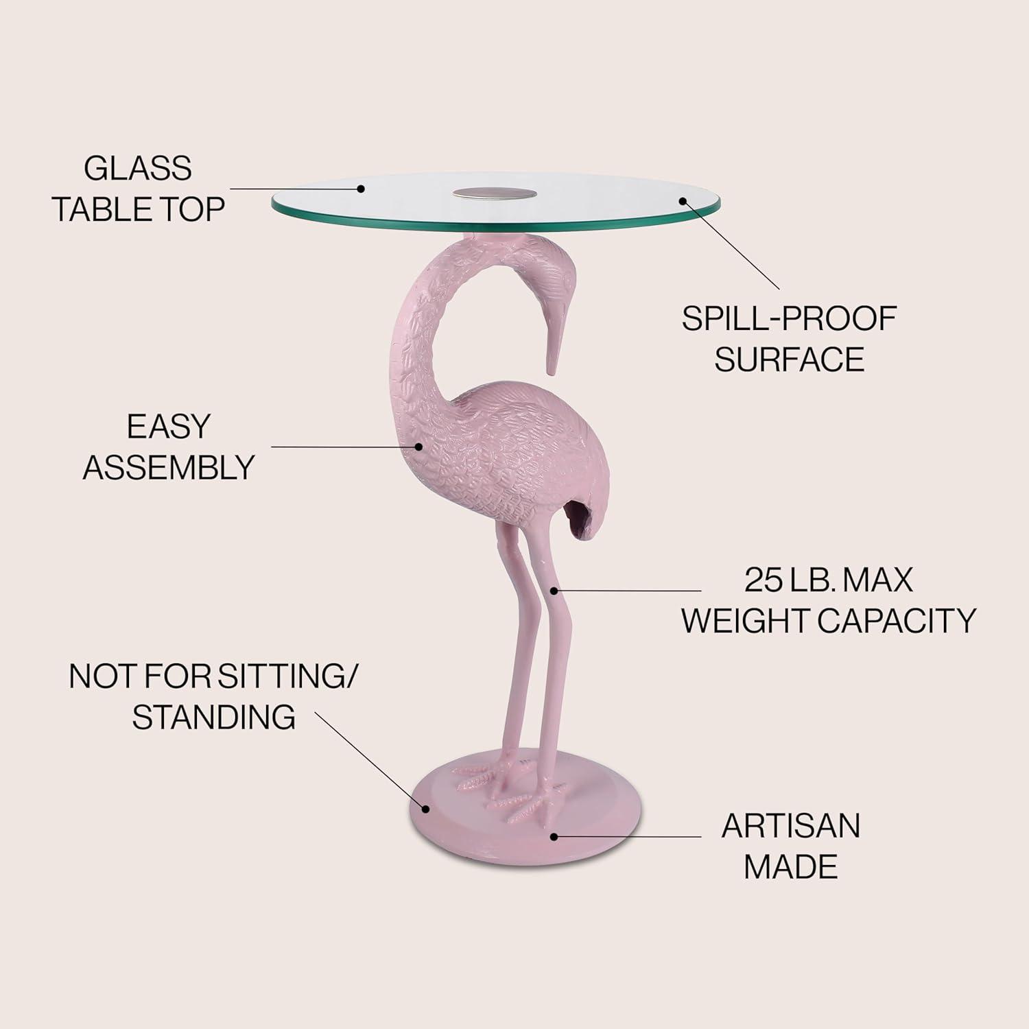 imageJONATHAN Y END1006B Blanche 25quot Classic MidCentury Glass Top Flamingo End Table for Living Room Bedroom Office Bathroom GoldPinkClear