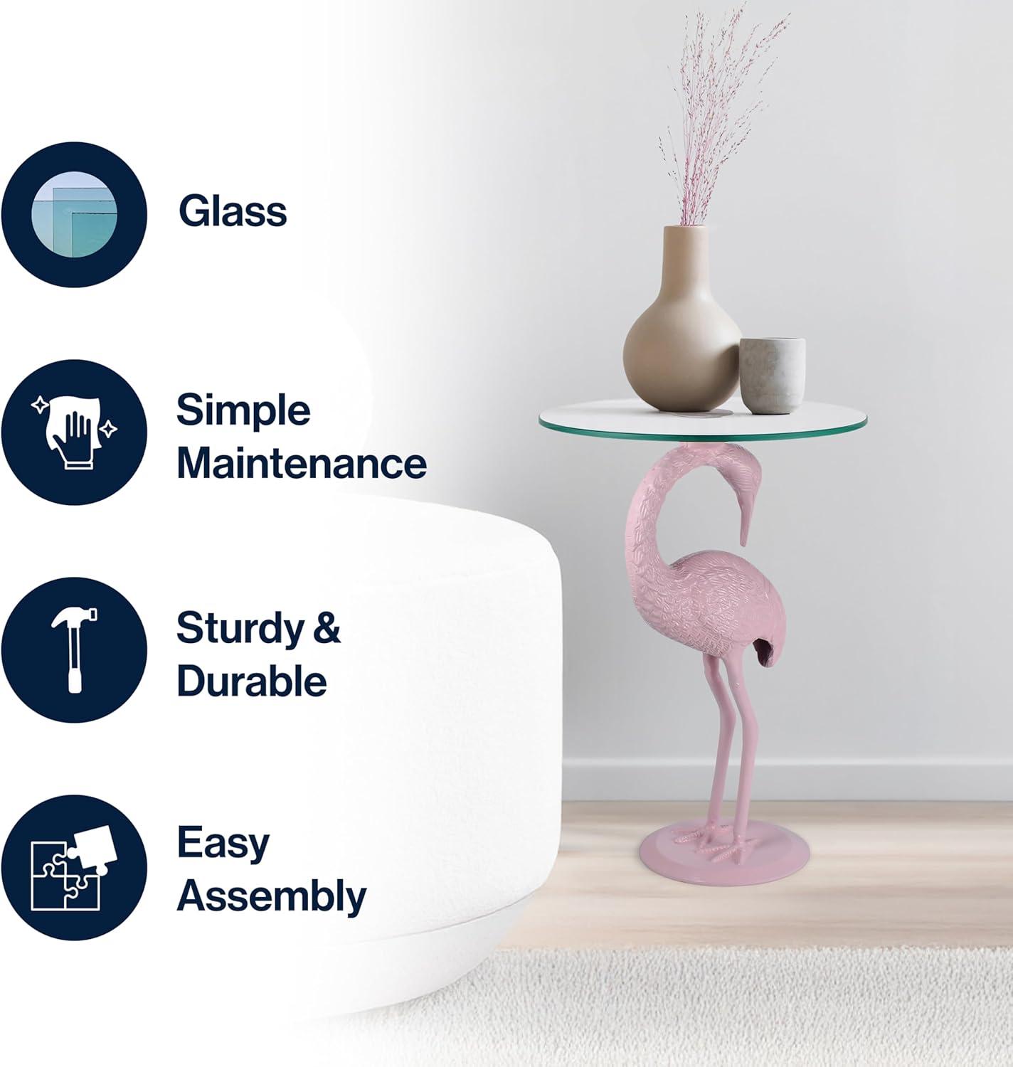 imageJONATHAN Y END1006B Blanche 25quot Classic MidCentury Glass Top Flamingo End Table for Living Room Bedroom Office Bathroom GoldPinkClear