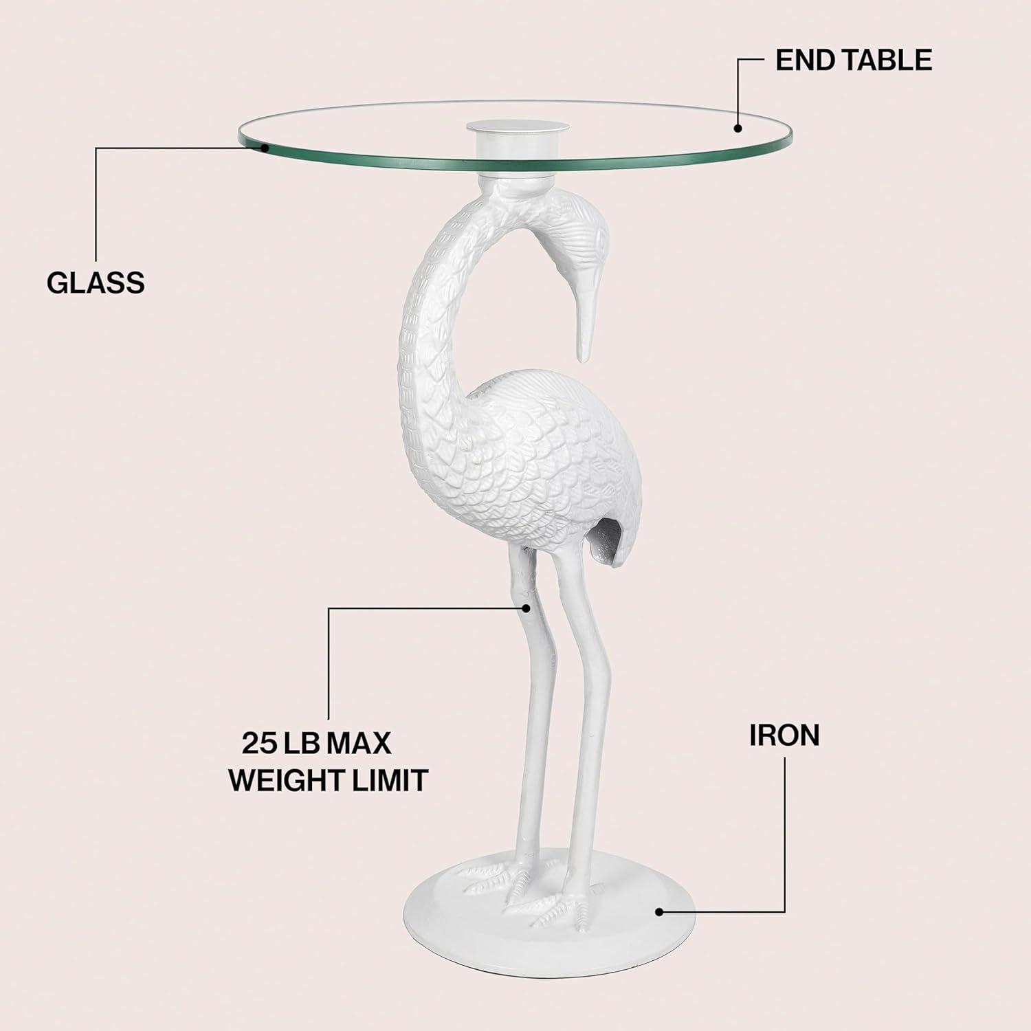 imageJONATHAN Y END1006B Blanche 25quot Classic MidCentury Glass Top Flamingo End Table for Living Room Bedroom Office Bathroom GoldWhiteClear