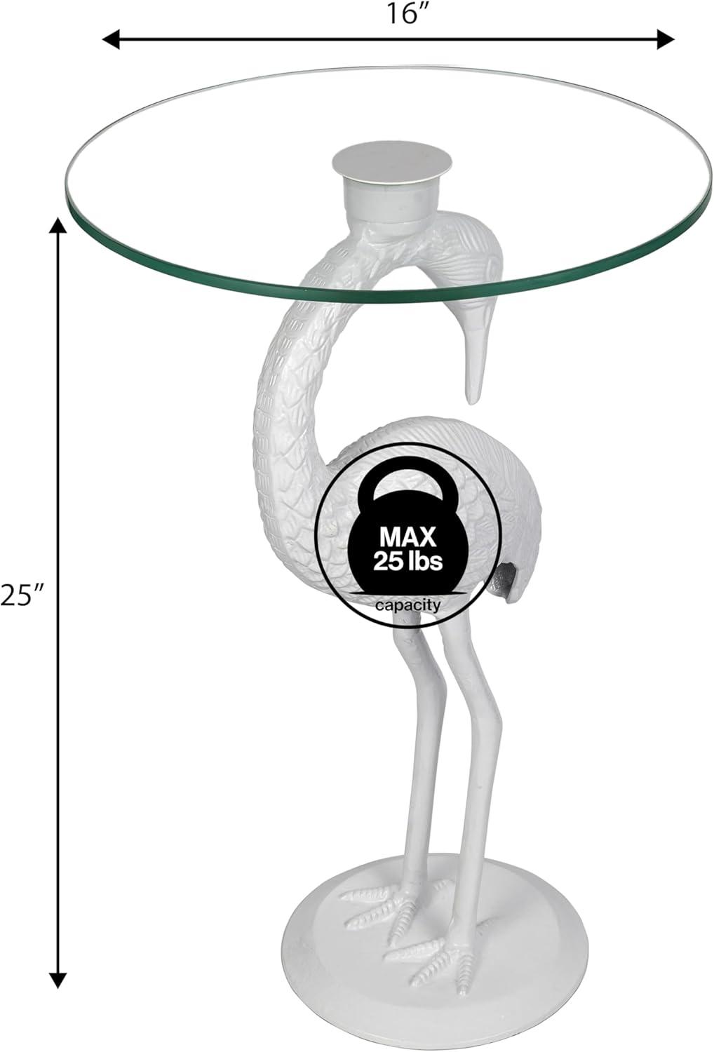 imageJONATHAN Y END1006B Blanche 25quot Classic MidCentury Glass Top Flamingo End Table for Living Room Bedroom Office Bathroom GoldWhiteClear