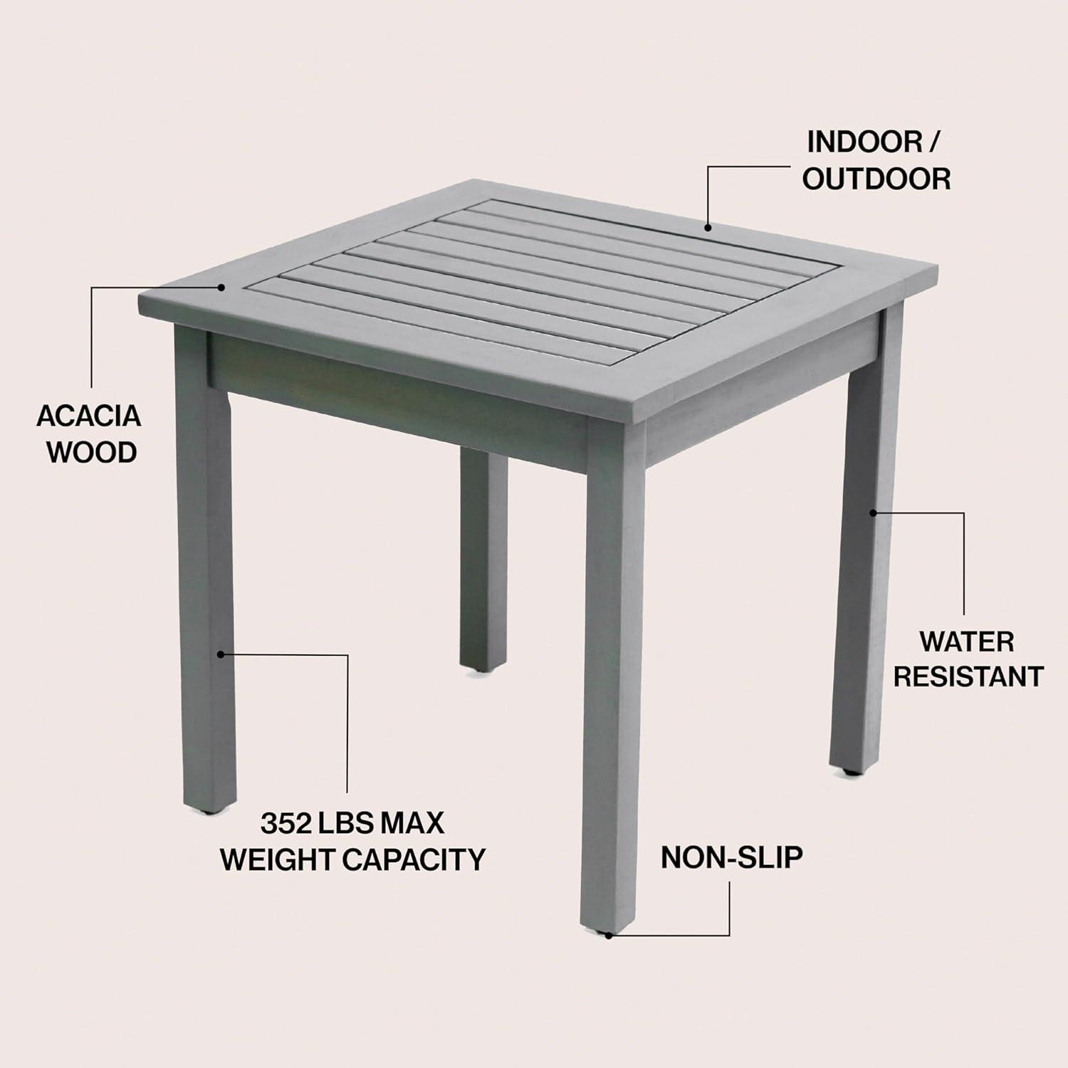 imageJONATHAN Y END6000N Archer 189quot Modern Classic Square Slatted Solid Acacia Wood IndoorOutdoor Adirondack Side Table for Patio Garden Bathroom Living Room Nautical BlueGrey