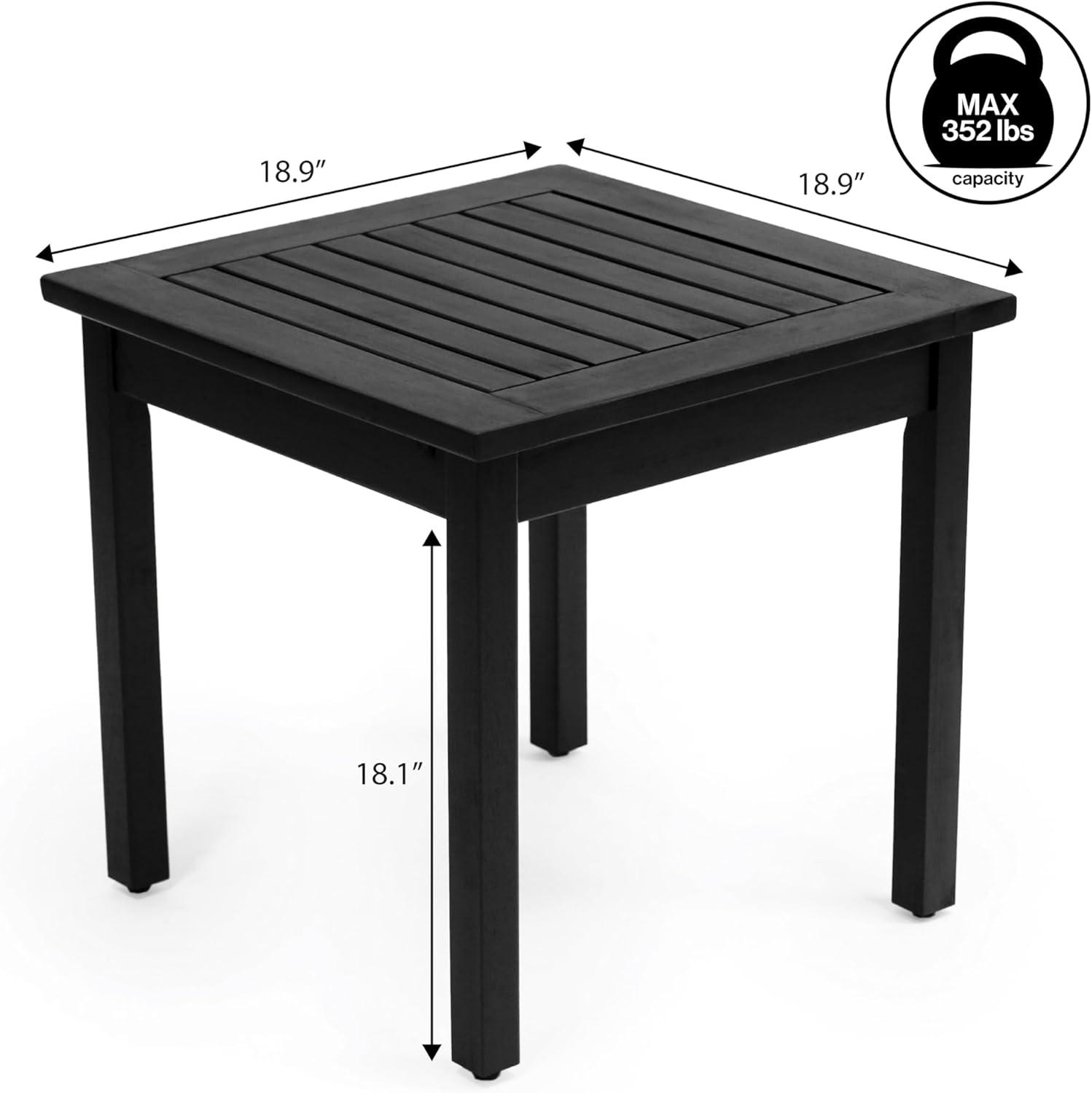 imageJONATHAN Y END6000N Archer 189quot Modern Classic Square Slatted Solid Acacia Wood IndoorOutdoor Adirondack Side Table for Patio Garden Bathroom Living Room Nautical BlueBlack