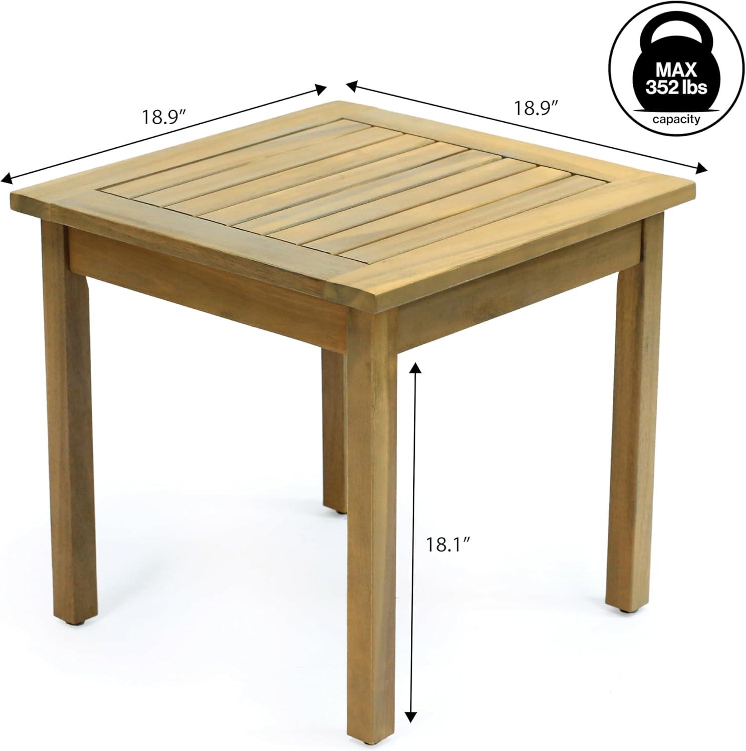 imageJONATHAN Y END6000N Archer 189quot Modern Classic Square Slatted Solid Acacia Wood IndoorOutdoor Adirondack Side Table for Patio Garden Bathroom Living Room Nautical BlueLight Teak