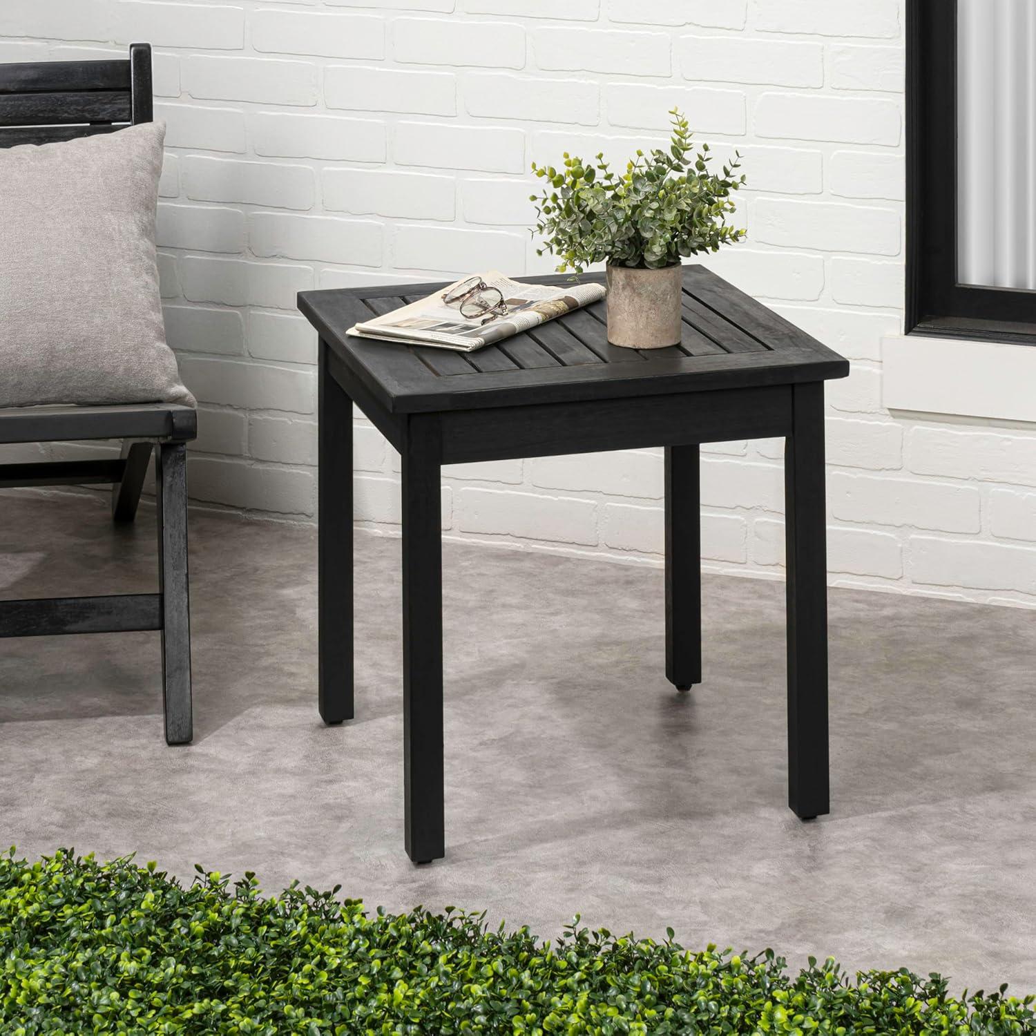 imageJONATHAN Y END6000N Archer 189quot Modern Classic Square Slatted Solid Acacia Wood IndoorOutdoor Adirondack Side Table for Patio Garden Bathroom Living Room Nautical BlueBlack