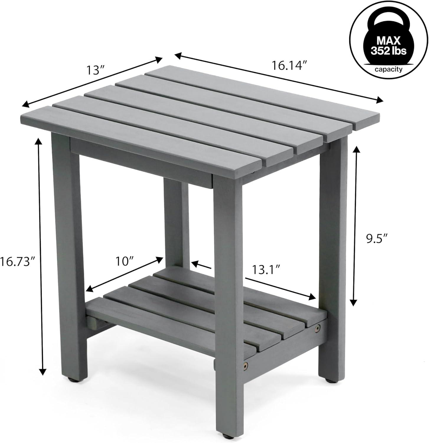 imageJONATHAN Y END6001B Kellie 161quot Cottage Classic Slatted Solid Acacia Wood IndoorOutdoor Side Table with Shelf for Patio Garden Bathroom Living Room BlackGrey