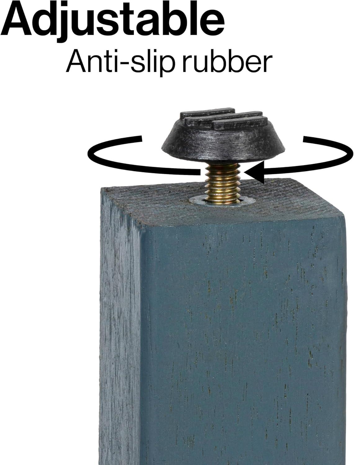 imageJONATHAN Y END6001B Kellie 161quot Cottage Classic Slatted Solid Acacia Wood IndoorOutdoor Side Table with Shelf for Patio Garden Bathroom Living Room BlackNautical Blue