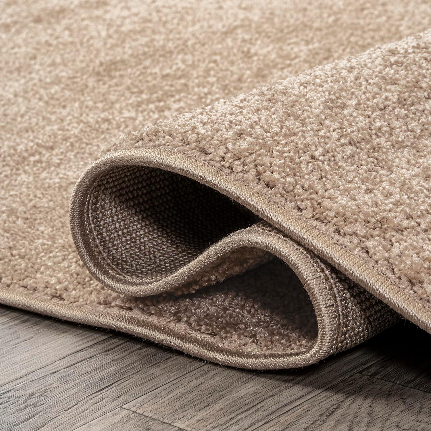 imageJONATHAN Y Haze Solid LowPile Beige 3x5 Oval Indoor Area Rug CoastalBohemianMinimalistClassic EasyCleaning for Living RoomBedroomKitchenPet FriendlyNonShedding SEU100G3OV