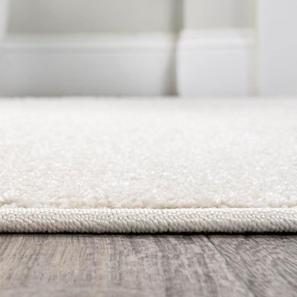 imageJONATHAN Y Haze Solid LowPile Cream 5 Round Indoor Area Rug CoastalBohemianMinimalistClassic EasyCleaning for Living RoomBedroomKitchenPet FriendlyNonShedding SEU100T5R