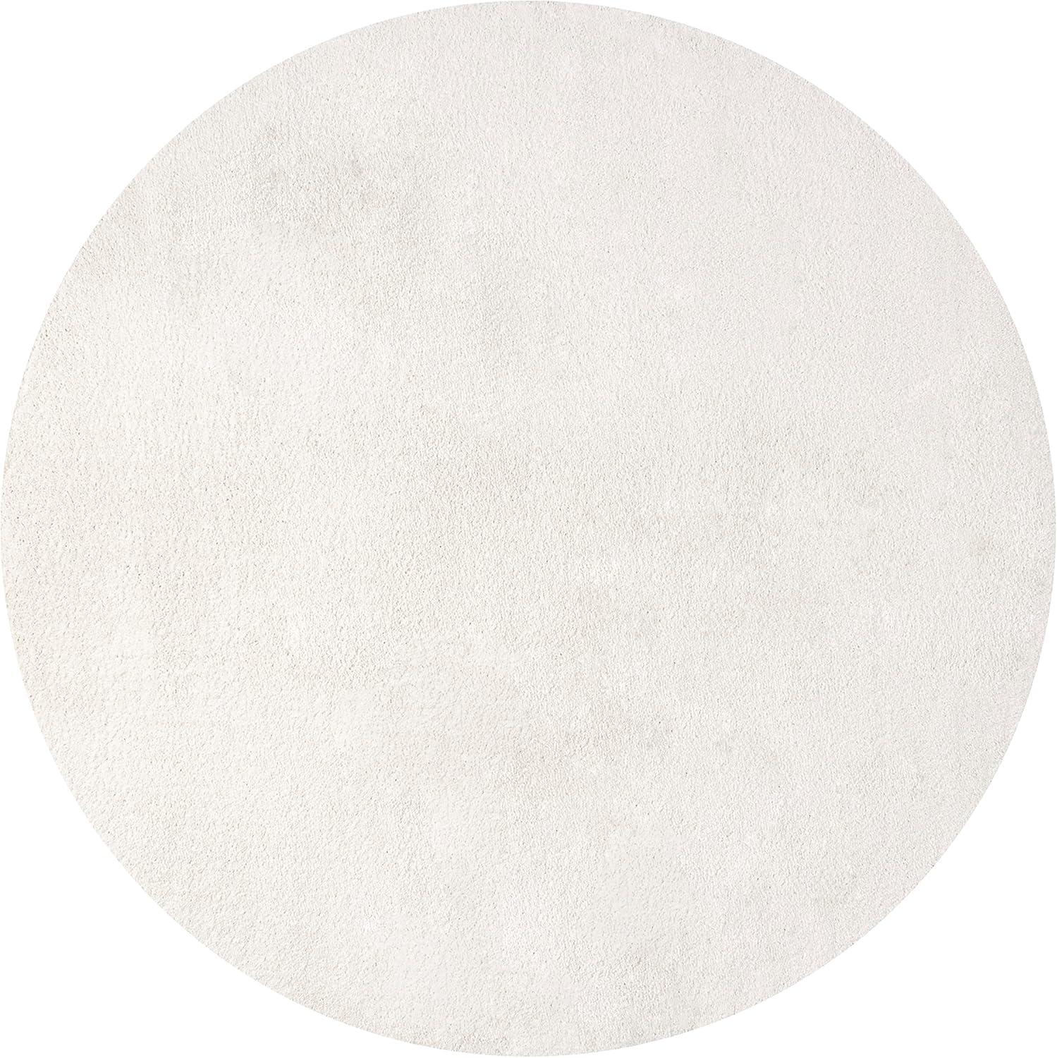 imageJONATHAN Y Haze Solid LowPile Cream 5 Round Indoor Area Rug CoastalBohemianMinimalistClassic EasyCleaning for Living RoomBedroomKitchenPet FriendlyNonShedding SEU100T5R