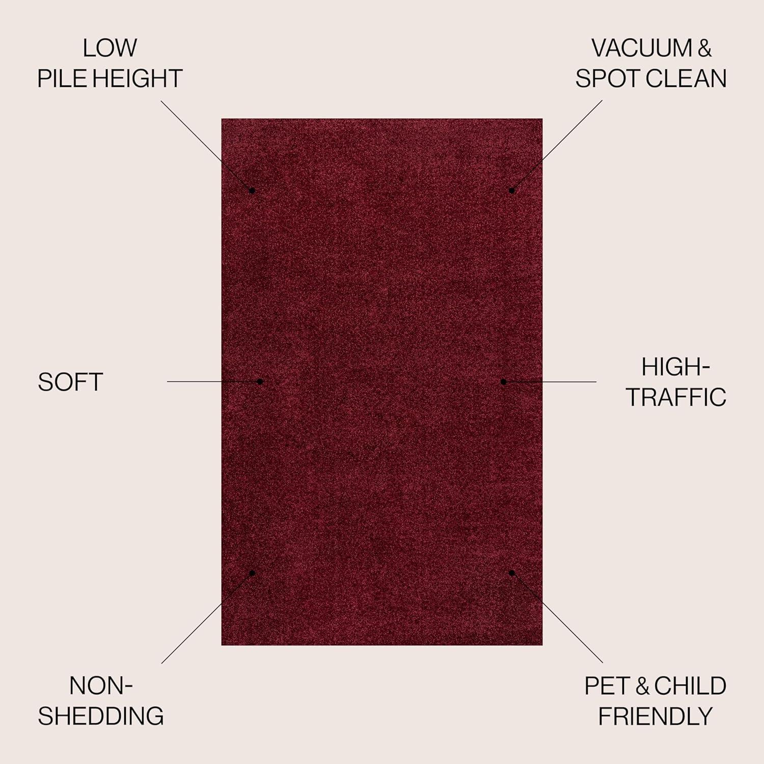 imageJONATHAN Y Haze Solid LowPile Dark Red 3x5 Oval Indoor Area Rug CoastalBohemianMinimalistClassic EasyCleaning for Living RoomBedroomKitchenPet FriendlyNonShedding SEU100Q3OV