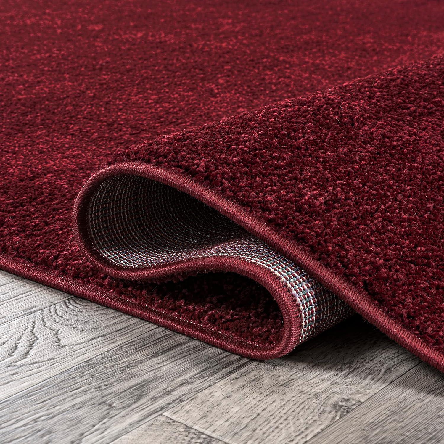 imageJONATHAN Y Haze Solid LowPile Dark Red 3x5 Oval Indoor Area Rug CoastalBohemianMinimalistClassic EasyCleaning for Living RoomBedroomKitchenPet FriendlyNonShedding SEU100Q3OV