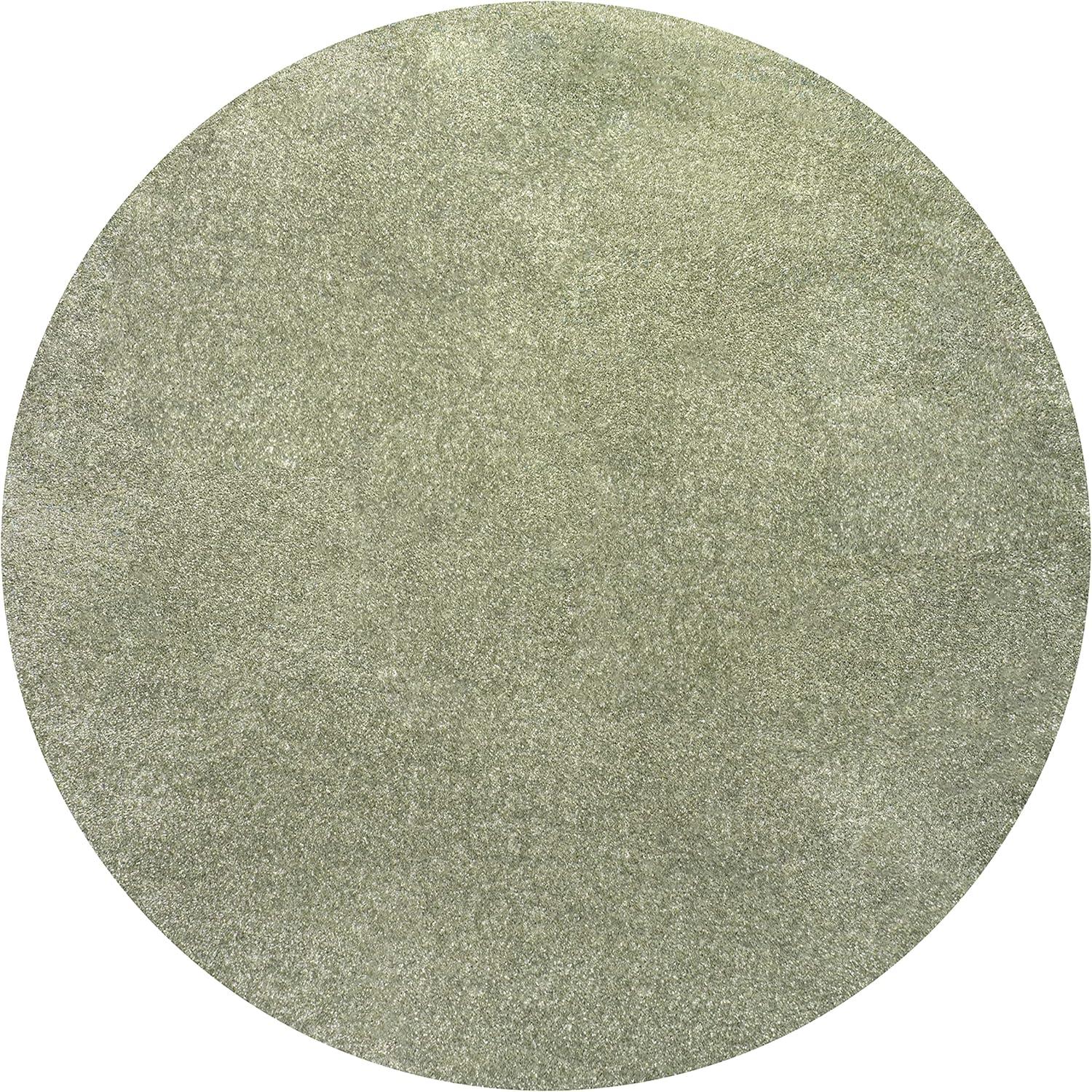 imageJONATHAN Y Haze Solid LowPile Green 5 Round Indoor Area Rug CoastalBohemianMinimalistClassic EasyCleaning for Living RoomBedroomKitchenPet FriendlyNonShedding SEU100O5R