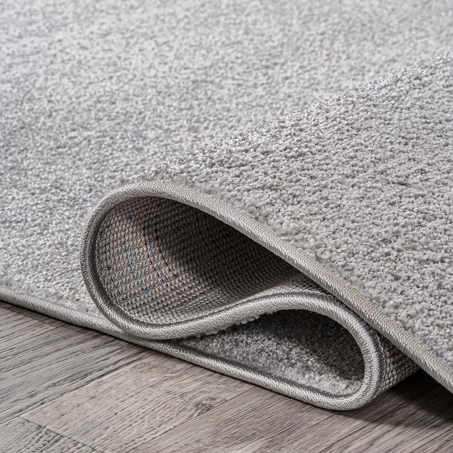 imageJONATHAN Y Haze Solid LowPile Light Gray 3x5 Oval Indoor Area Rug CoastalBohemianMinimalistClassic EasyCleaning for Living RoomBedroomKitchenPet FriendlyNonShedding SEU100K3OV
