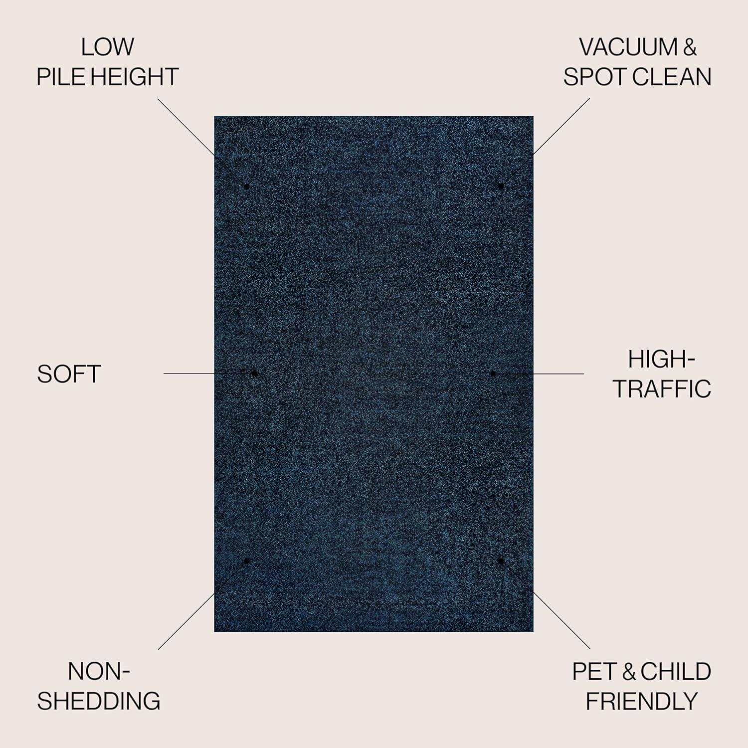 imageJONATHAN Y Haze Solid LowPile Navy 3x5 Oval Indoor Area Rug CoastalBohemianMinimalistClassic EasyCleaning for Living RoomBedroomKitchenPet FriendlyNonShedding SEU100C3OV