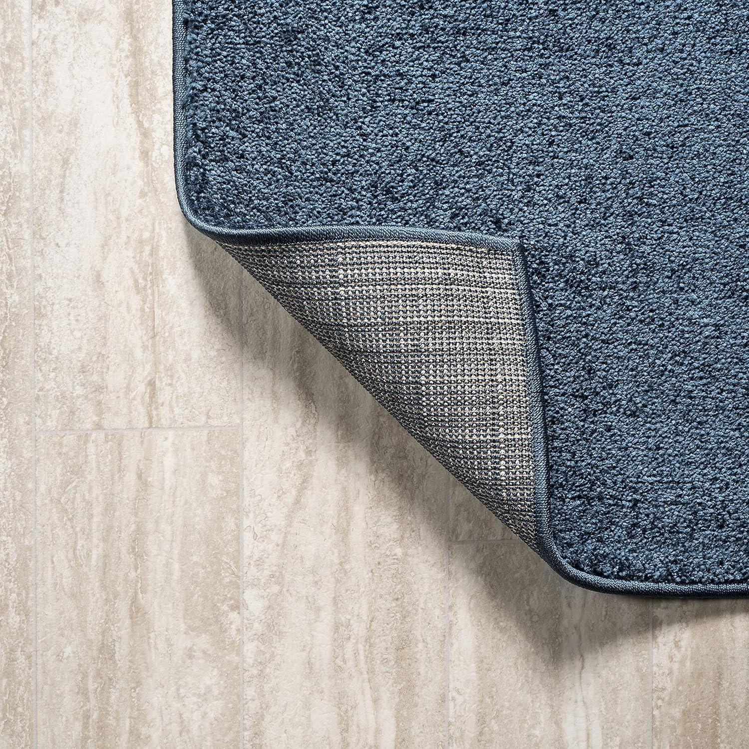 imageJONATHAN Y Haze Solid LowPile Navy 3x5 Oval Indoor Area Rug CoastalBohemianMinimalistClassic EasyCleaning for Living RoomBedroomKitchenPet FriendlyNonShedding SEU100C3OV