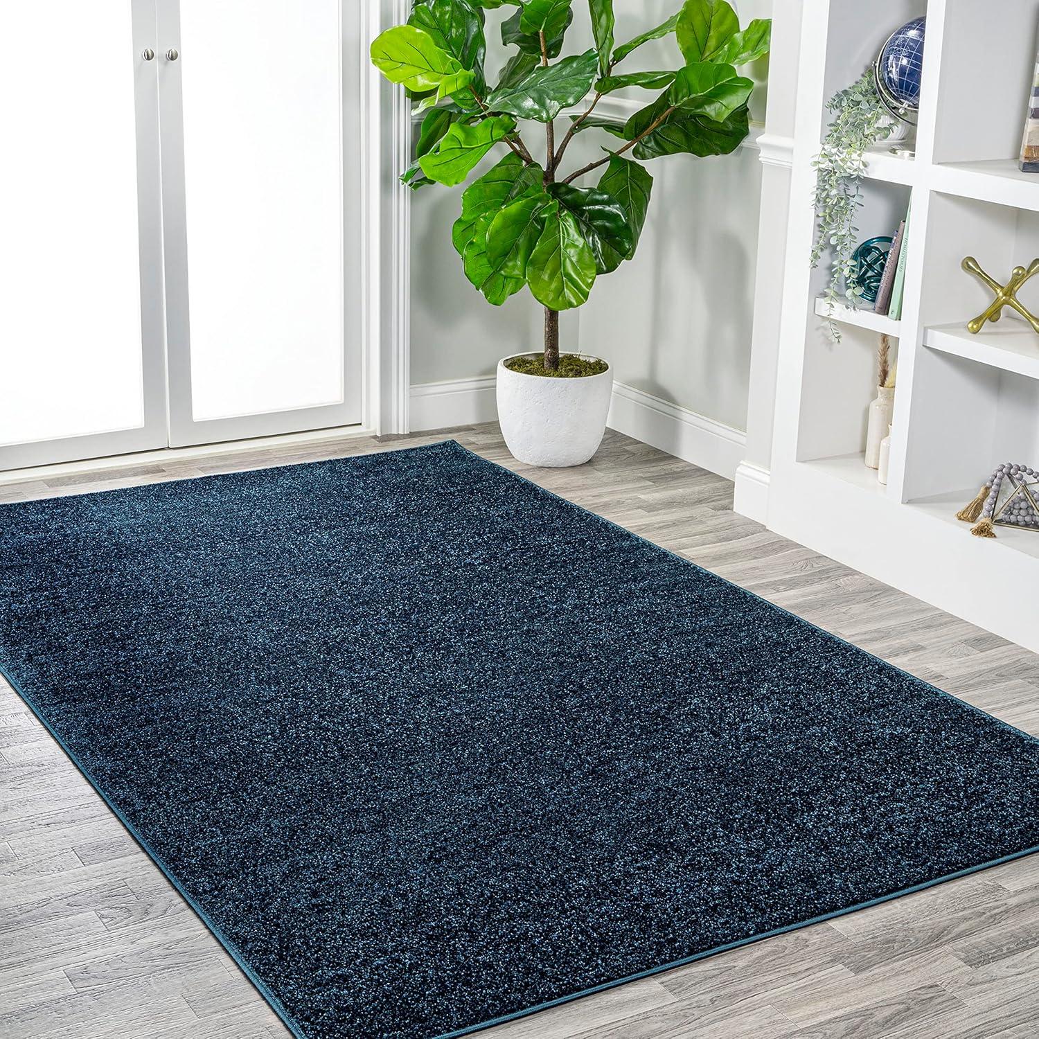 imageJONATHAN Y Haze Solid LowPile Navy Indoor Area Rug 3x5 CoastalBohemianMinimalistClassic EasyCleaning for Living RoomBedroomKitchenPet FriendlyNonShedding SEU100C3