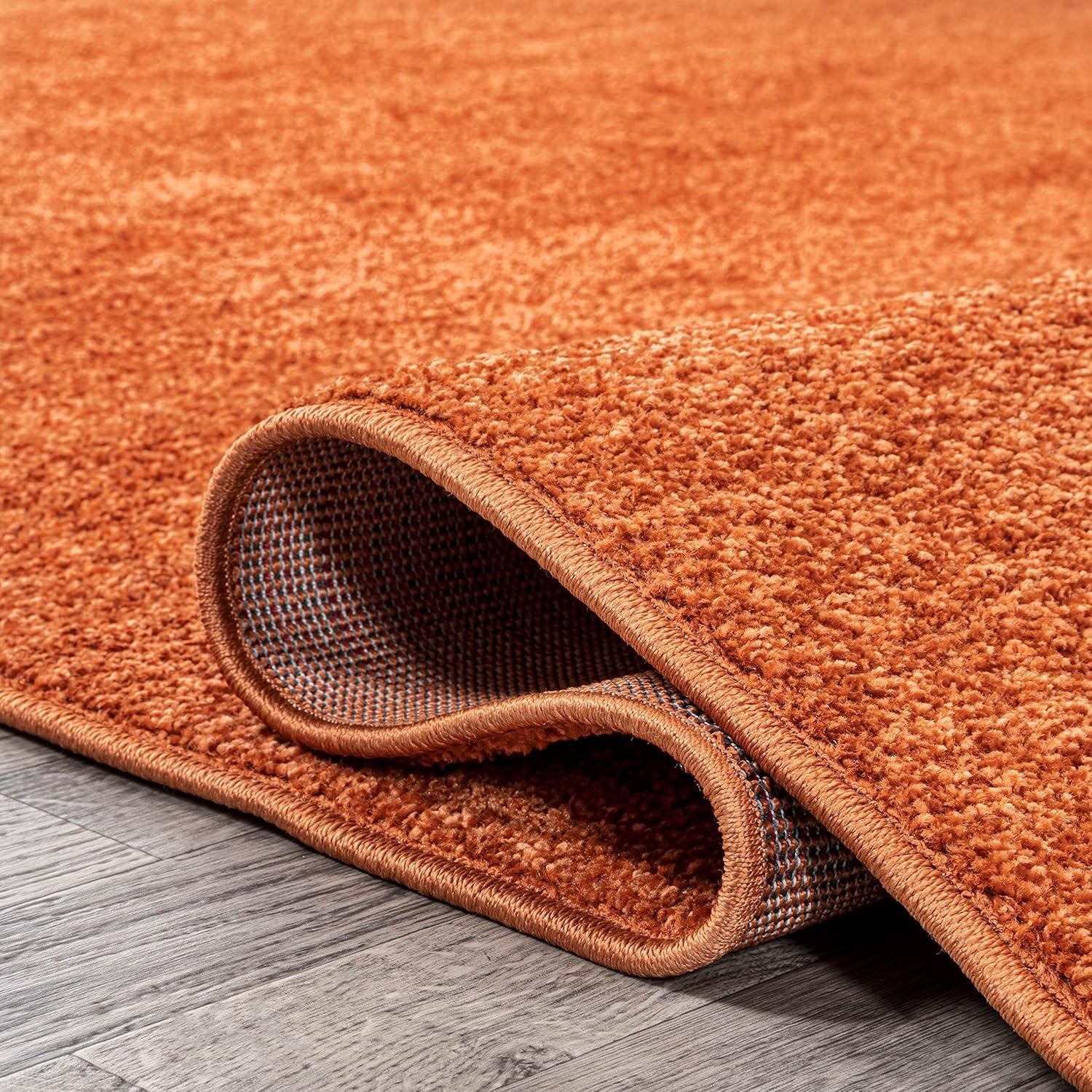 imageJONATHAN Y Haze Solid LowPile Orange 5 Round Indoor Area Rug CoastalBohemianMinimalistClassic EasyCleaning for Living RoomBedroomKitchenPet FriendlyNonShedding SEU100M5R
